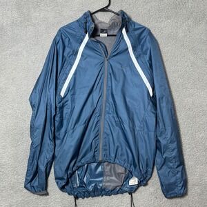 Nike Clima-FIT Mens XXL Blue‎ Full Zip Reflective Running Windbreaker Jacket